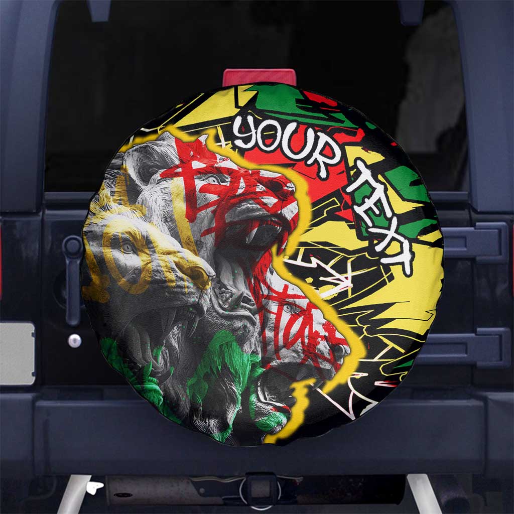 Lion King Africa Graffiti Street Art Spare Tire Cover Bold Text and Neon Colors Design TS04