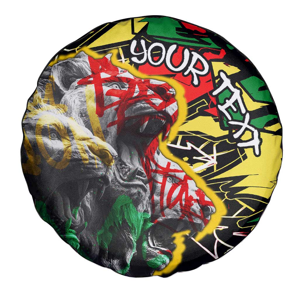Lion King Africa Graffiti Street Art Spare Tire Cover Bold Text and Neon Colors Design TS04
