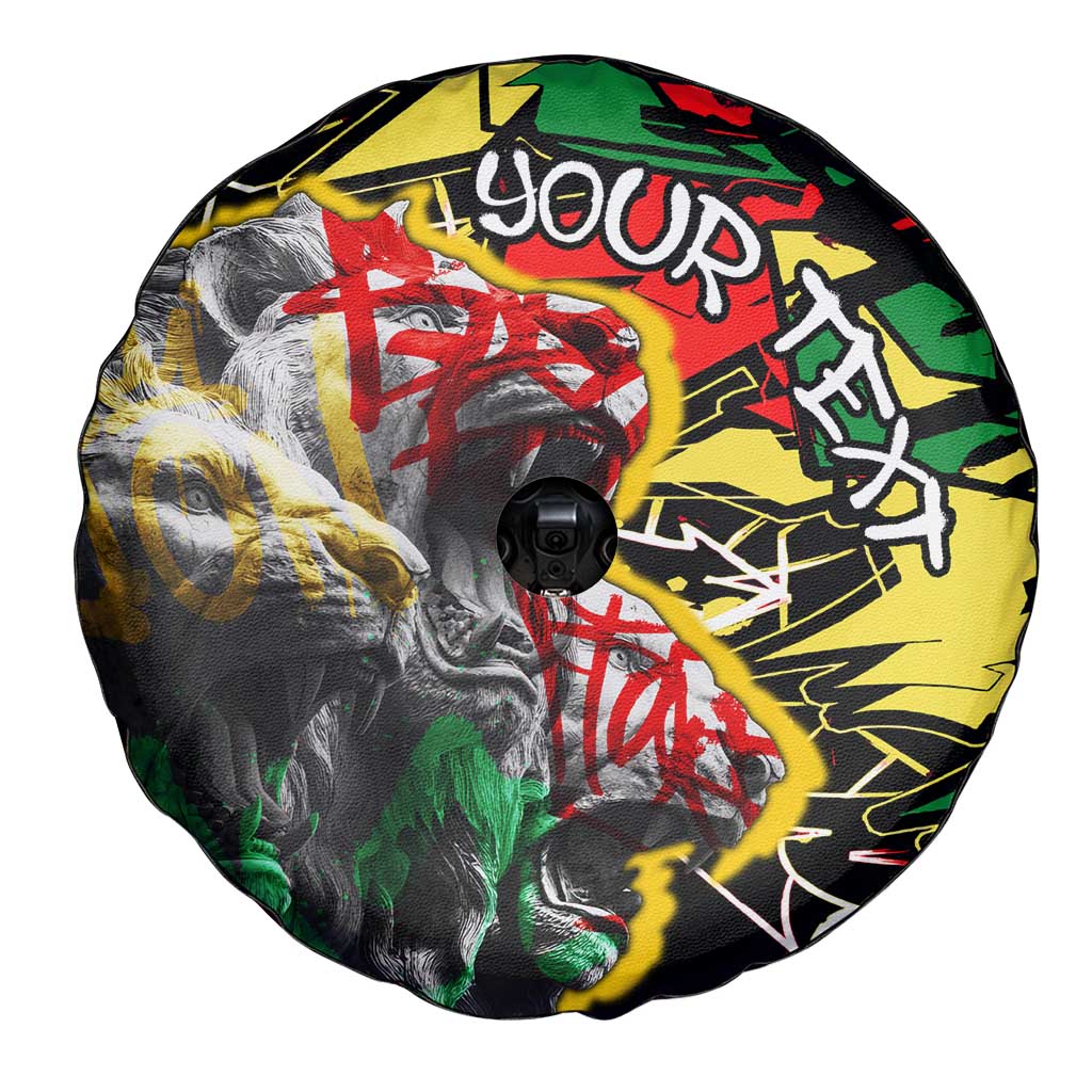 Lion King Africa Graffiti Street Art Spare Tire Cover Bold Text and Neon Colors Design TS04