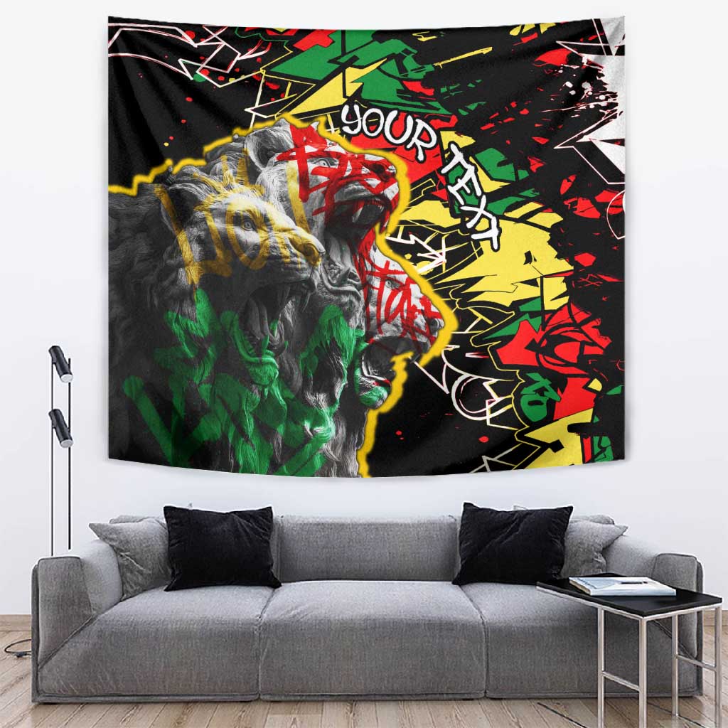 Lion King Africa Graffiti Tapestry Bold Text and Neon Colors TS04