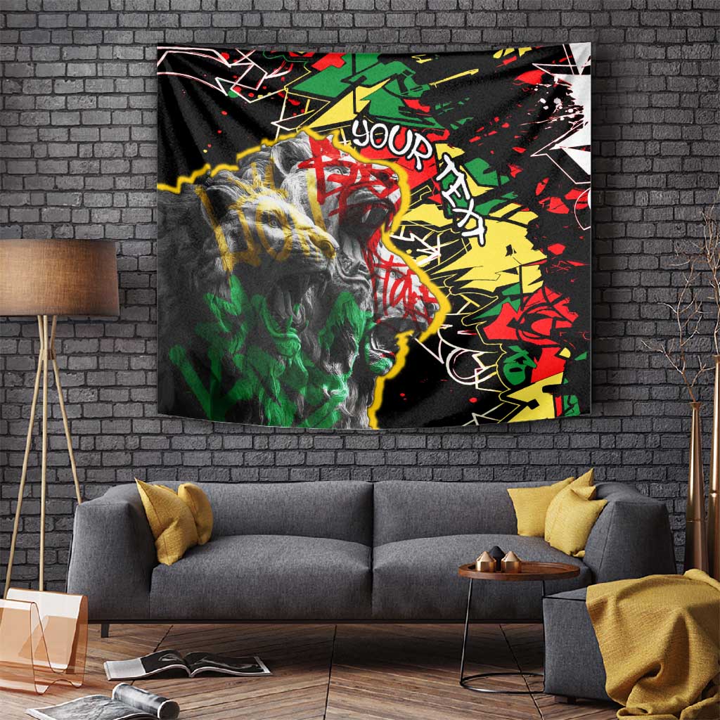 Lion King Africa Graffiti Tapestry Bold Text and Neon Colors TS04