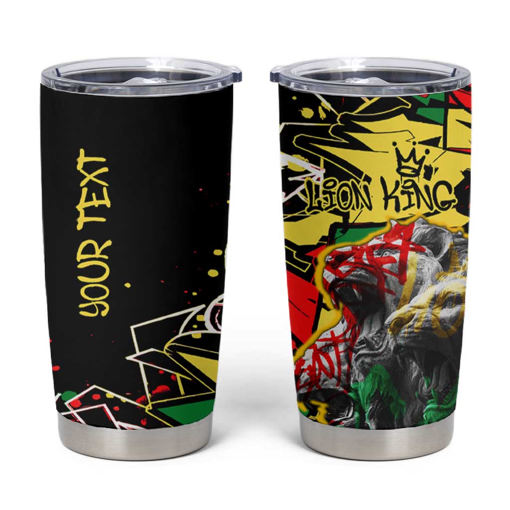 Lion King Africa Graffiti Tumbler Cup Bold Text and Neon Colors TS04