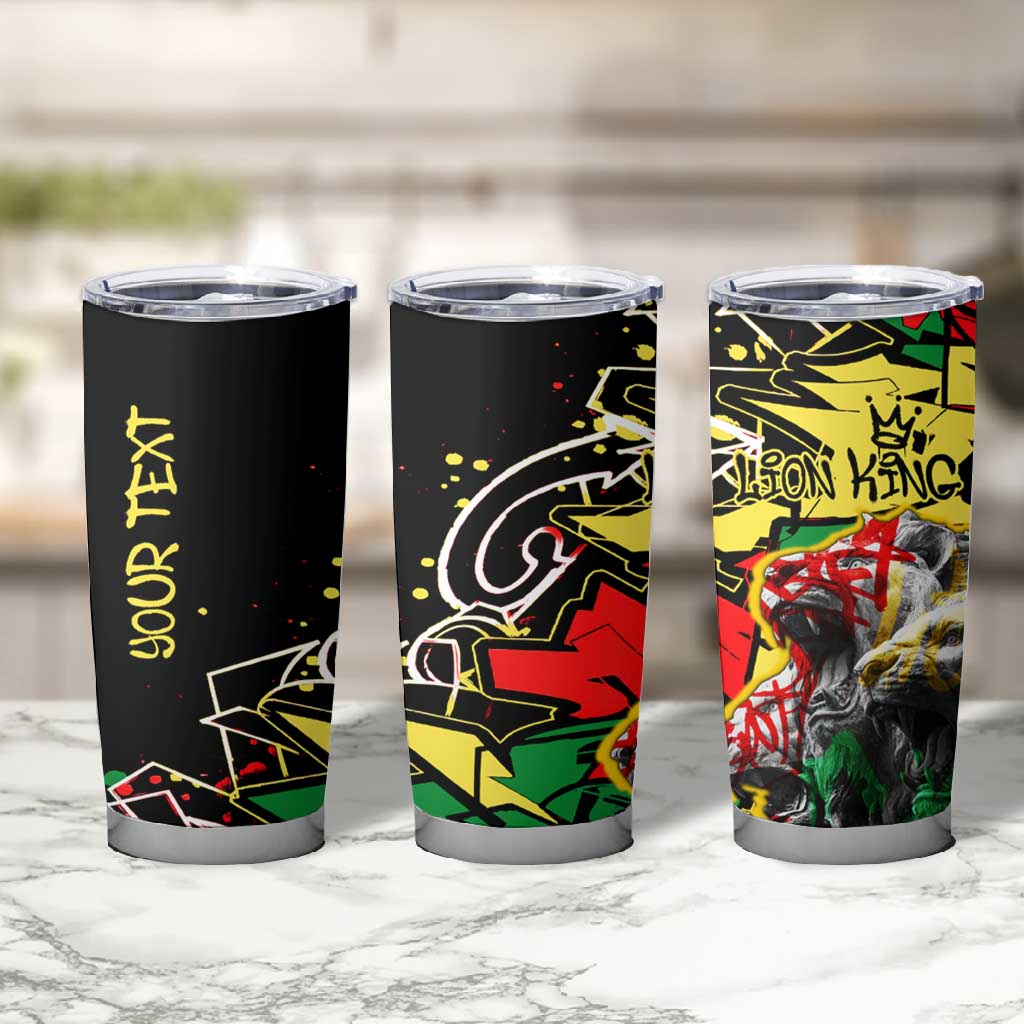 Lion King Africa Graffiti Tumbler Cup Bold Text and Neon Colors TS04