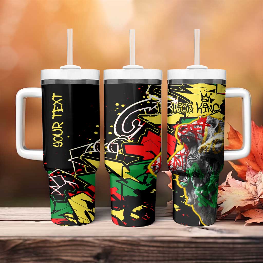 Lion King Africa Graffiti Tumbler With Handle Bold Text and Neon Colors TS04