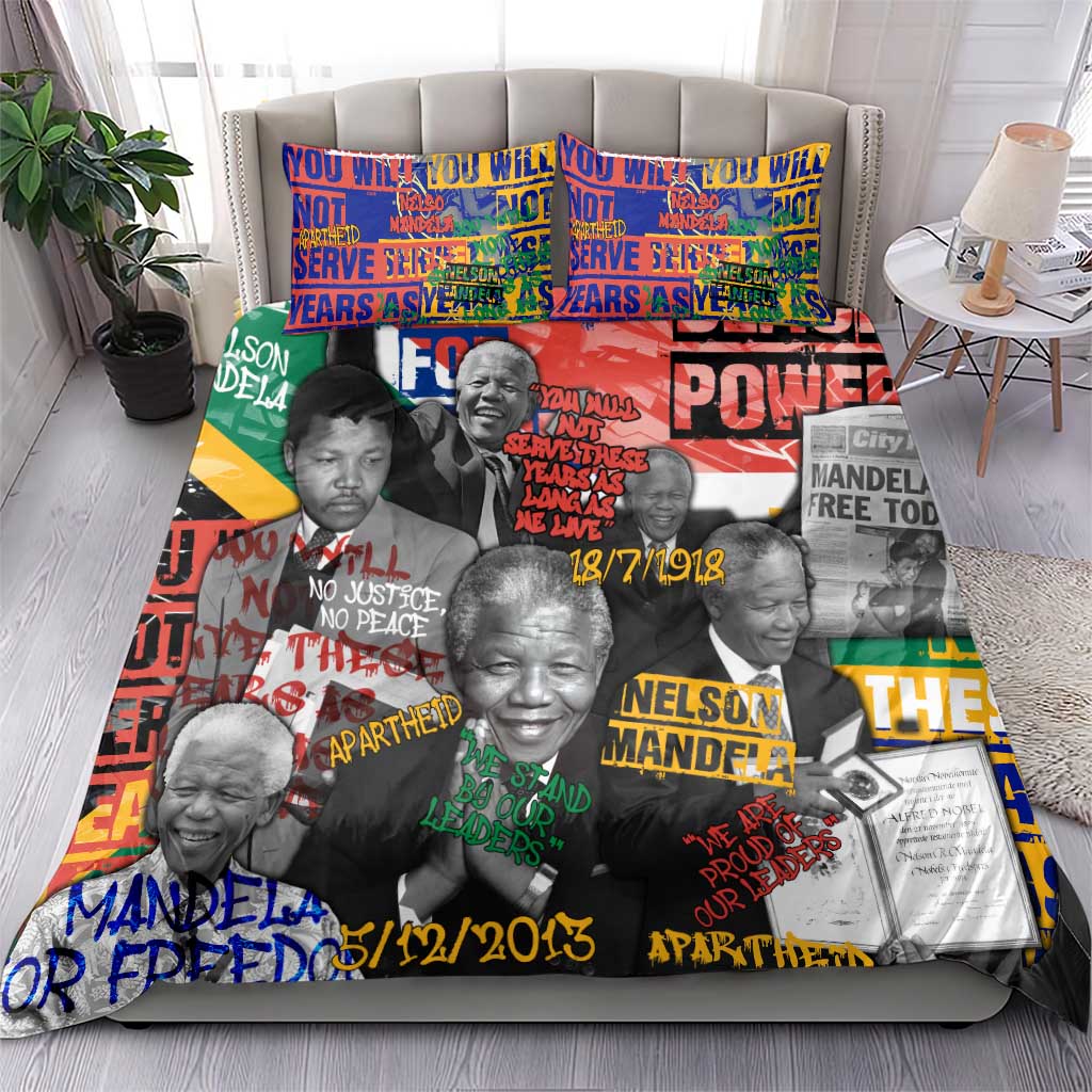 Nelson Mandela Graffiti Bedding Set Street Spray Art Recreating The Life Of A Great Man TS04