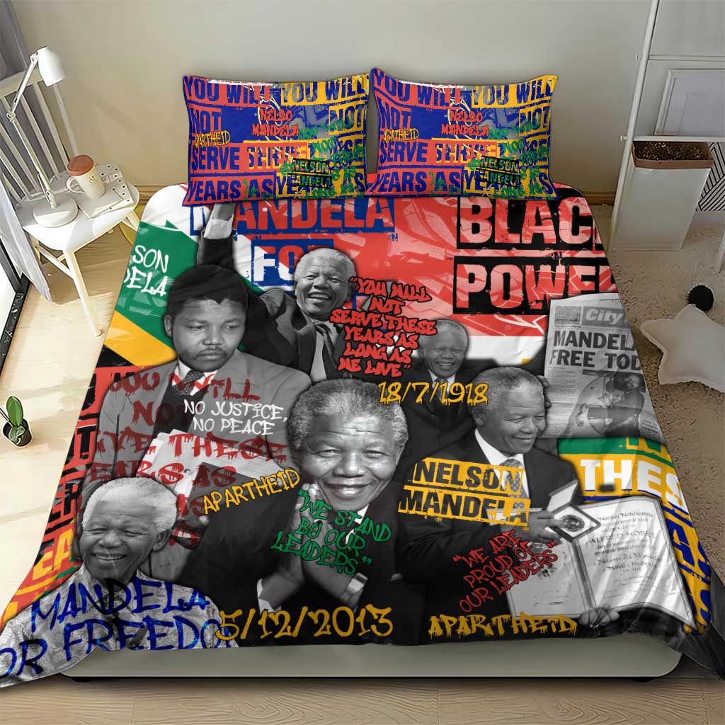 Nelson Mandela Graffiti Bedding Set Street Spray Art Recreating The Life Of A Great Man TS04