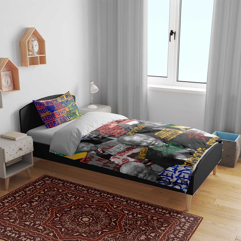 Nelson Mandela Graffiti Bedding Set Street Spray Art Recreating The Life Of A Great Man TS04