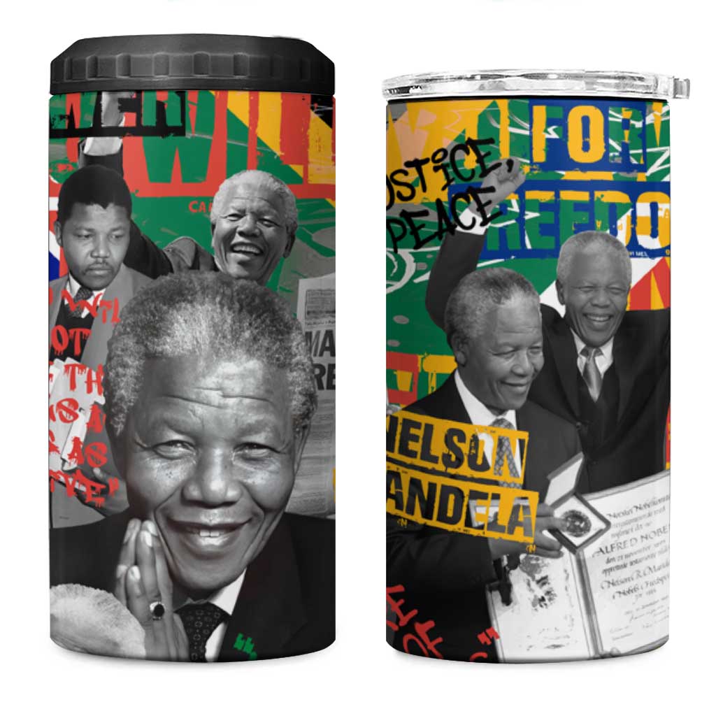 Nelson Mandela Graffiti 4 in 1 Can Cooler Tumbler Street Spray Art Recreating The Life Of A Great Man TS04