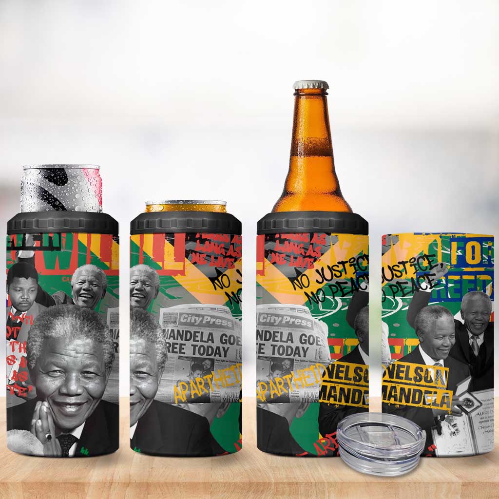 Nelson Mandela Graffiti 4 in 1 Can Cooler Tumbler Street Spray Art Recreating The Life Of A Great Man TS04