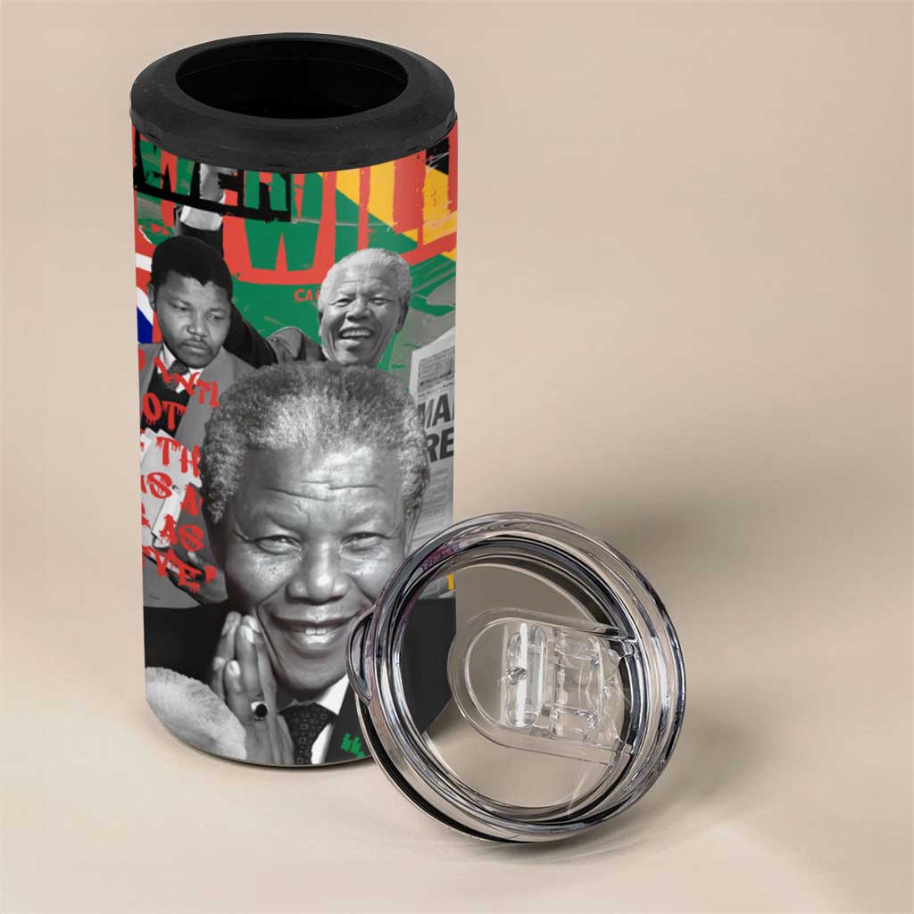 Nelson Mandela Graffiti 4 in 1 Can Cooler Tumbler Street Spray Art Recreating The Life Of A Great Man TS04