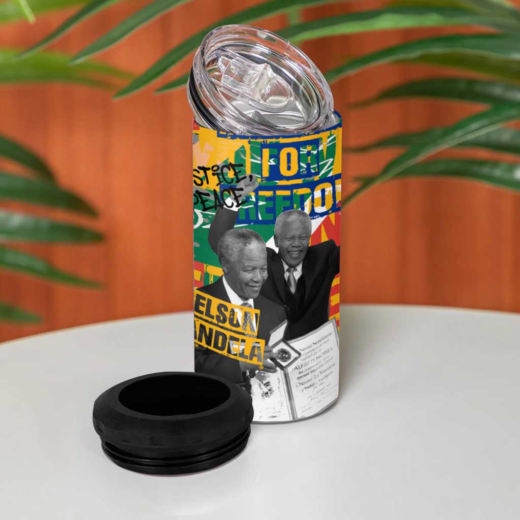 Nelson Mandela Graffiti 4 in 1 Can Cooler Tumbler Street Spray Art Recreating The Life Of A Great Man TS04