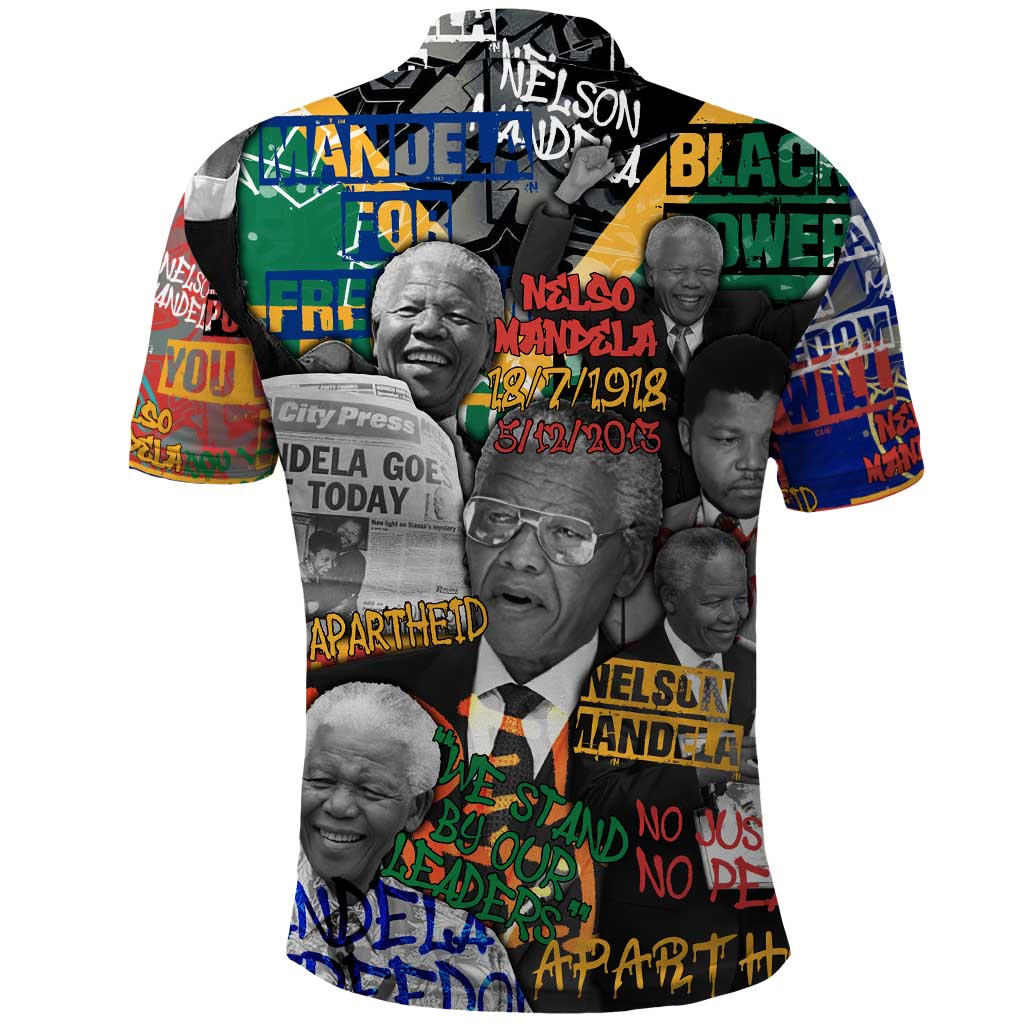 Nelson Mandela Polo Shirt Street Spray Art Recreating The Life Of A Great Man TS04
