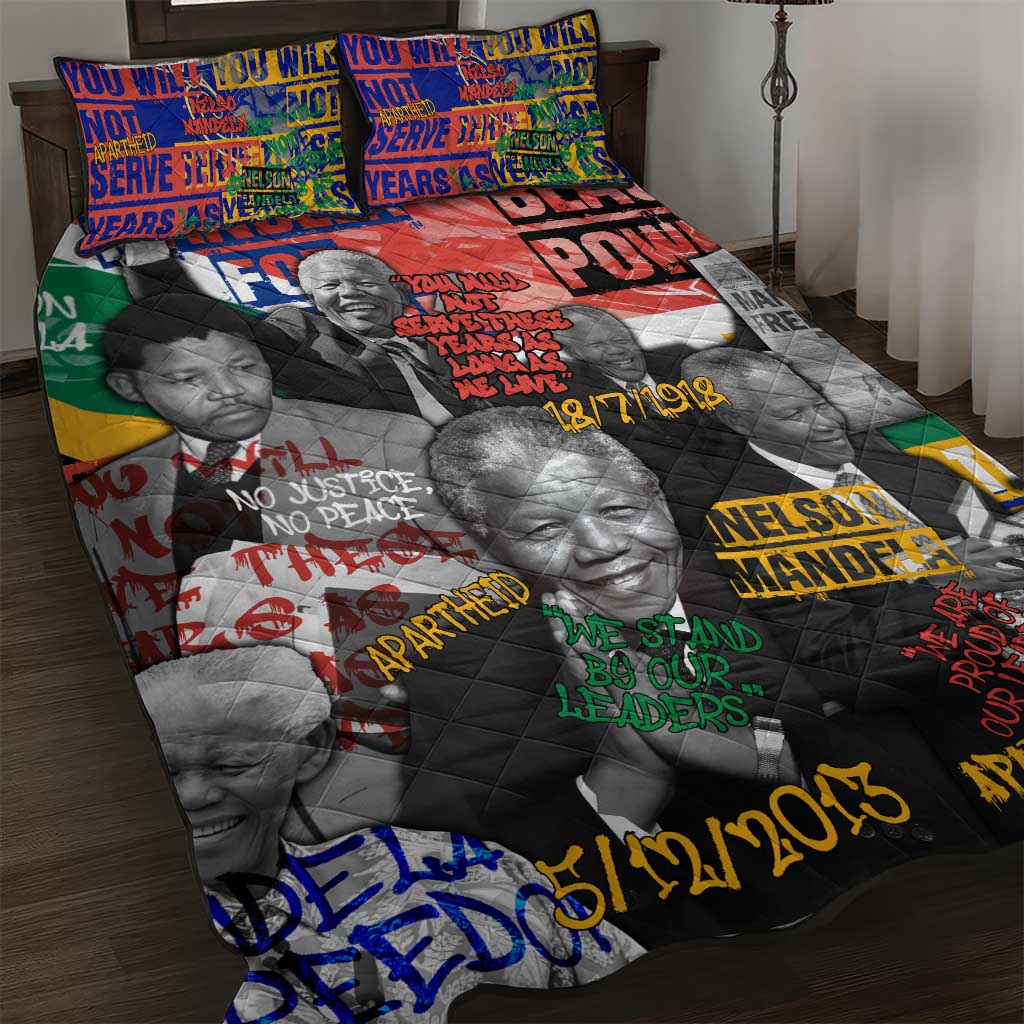 Nelson Mandela Graffiti Quilt Bed Set Street Spray Art Recreating The Life Of A Great Man TS04