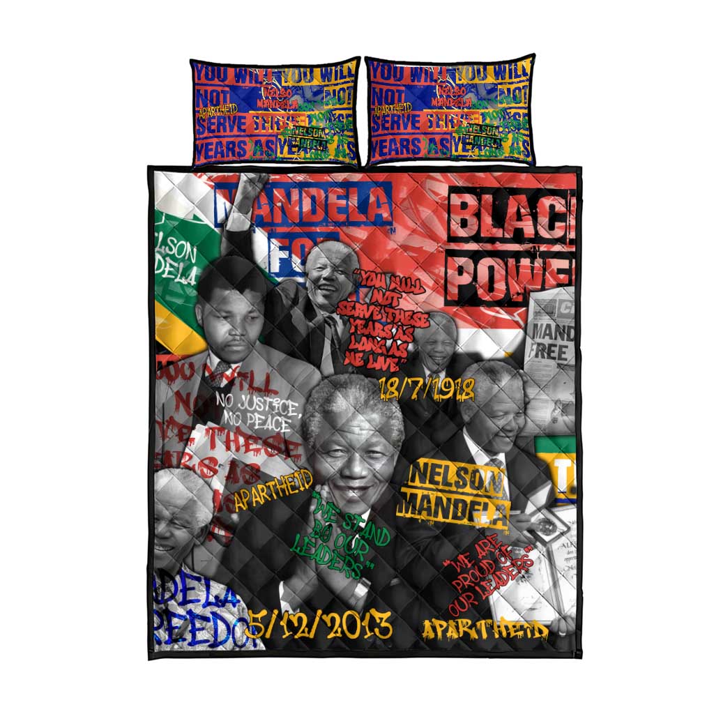 Nelson Mandela Graffiti Quilt Bed Set Street Spray Art Recreating The Life Of A Great Man TS04