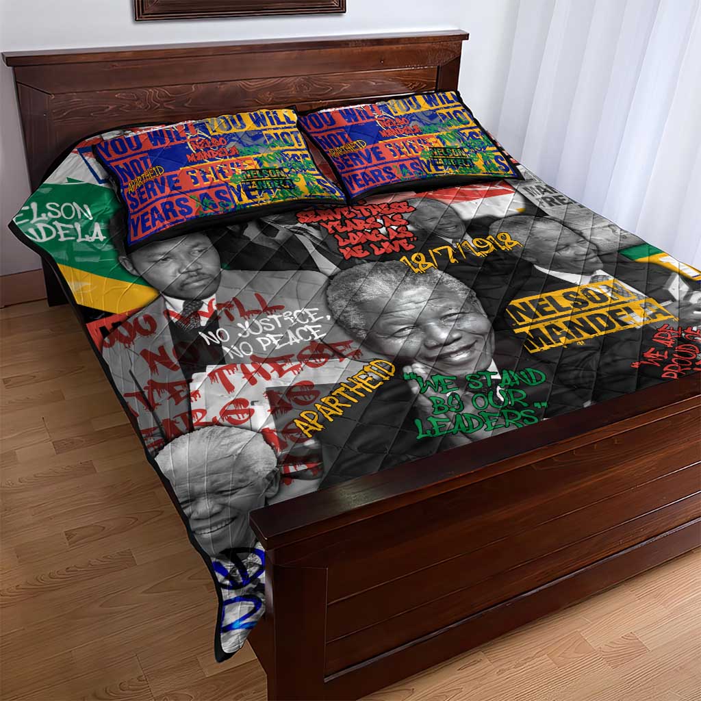 Nelson Mandela Graffiti Quilt Bed Set Street Spray Art Recreating The Life Of A Great Man TS04