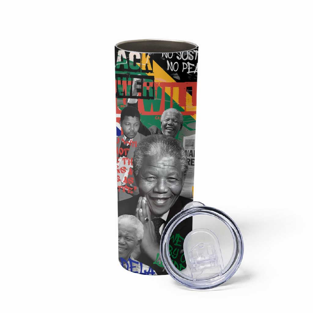 Nelson Mandela Graffiti Skinny Tumbler Street Spray Art Recreating The Life Of A Great Man TS04