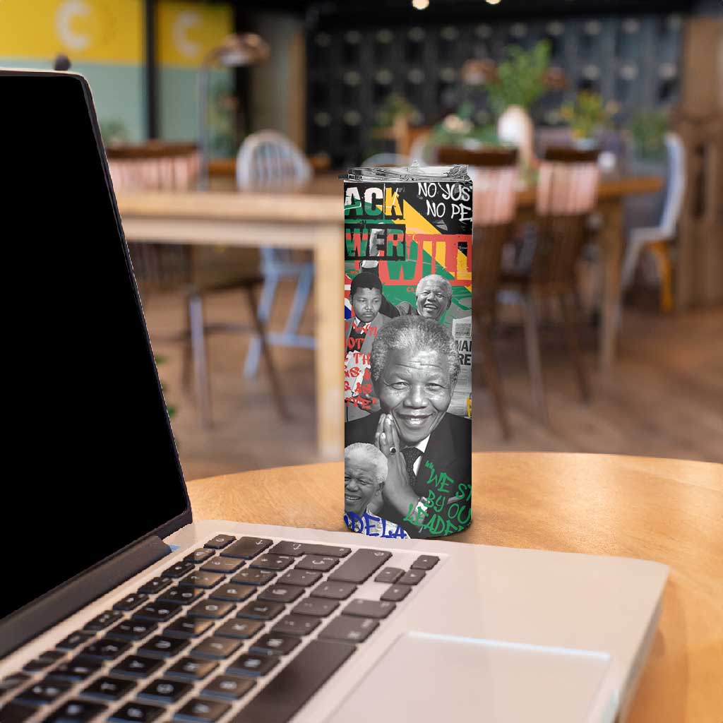 Nelson Mandela Graffiti Skinny Tumbler Street Spray Art Recreating The Life Of A Great Man TS04