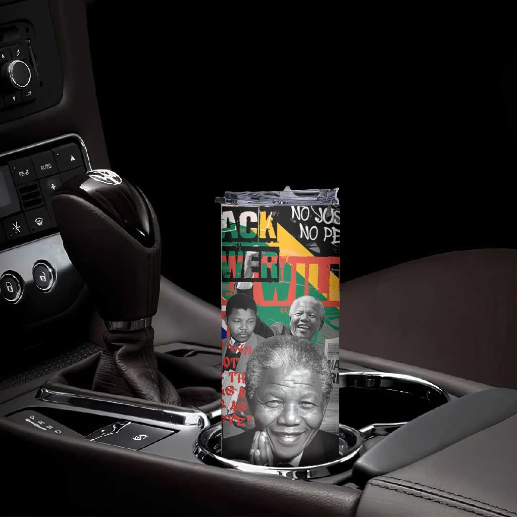 Nelson Mandela Graffiti Skinny Tumbler Street Spray Art Recreating The Life Of A Great Man TS04