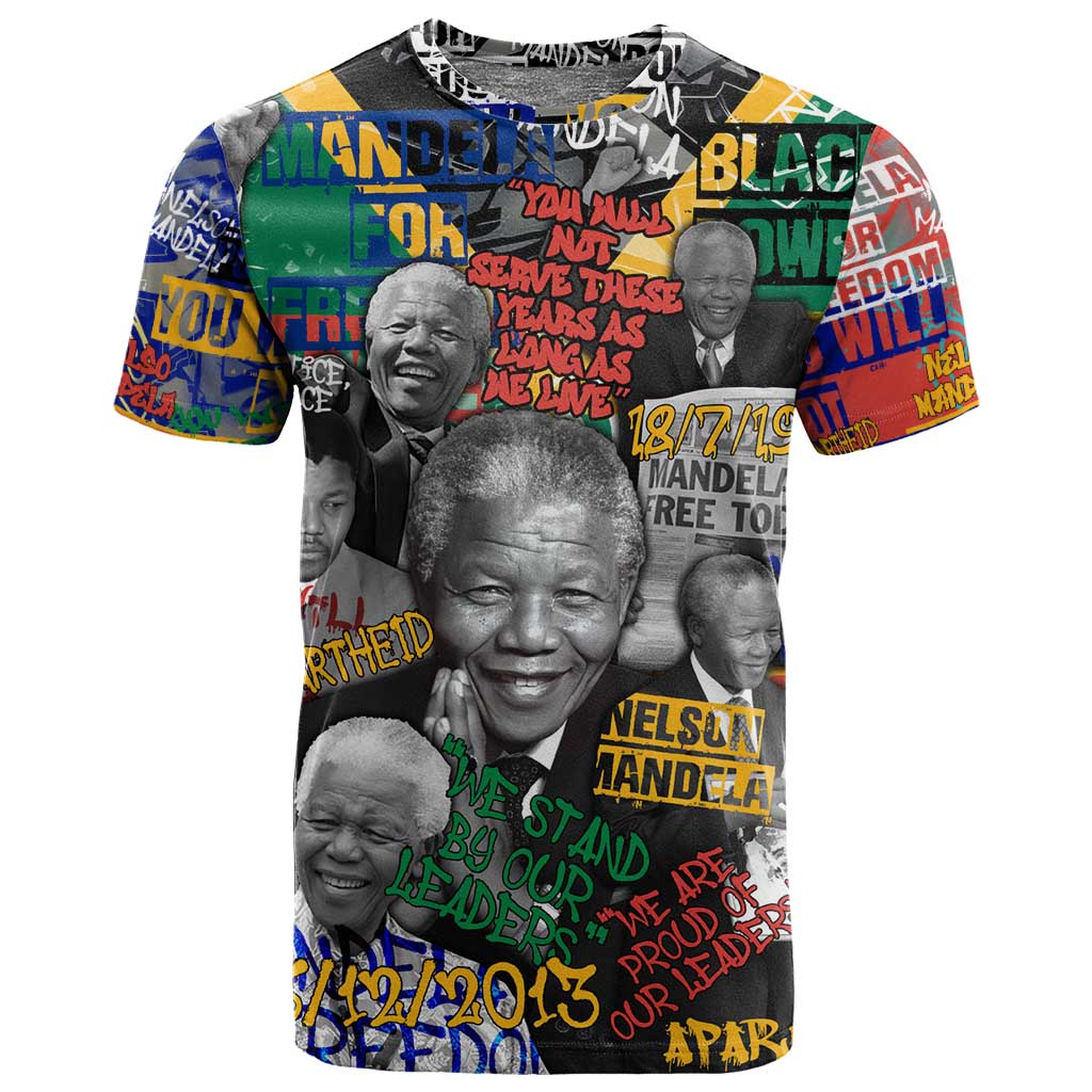 Nelson Mandela Graffiti T shirt Street Spray Art Recreating The Life Of A Great Man TS04