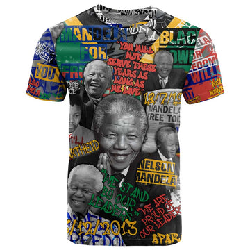 Nelson Mandela Graffiti T shirt Street Spray Art Recreating The Life Of A Great Man TS04