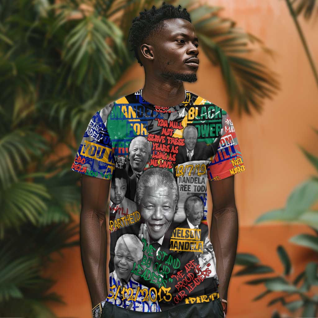 Nelson Mandela Graffiti T shirt Street Spray Art Recreating The Life Of A Great Man TS04