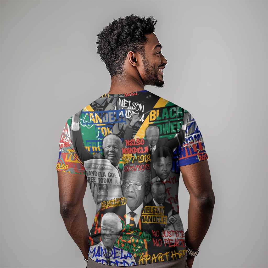 Nelson Mandela Graffiti T shirt Street Spray Art Recreating The Life Of A Great Man TS04