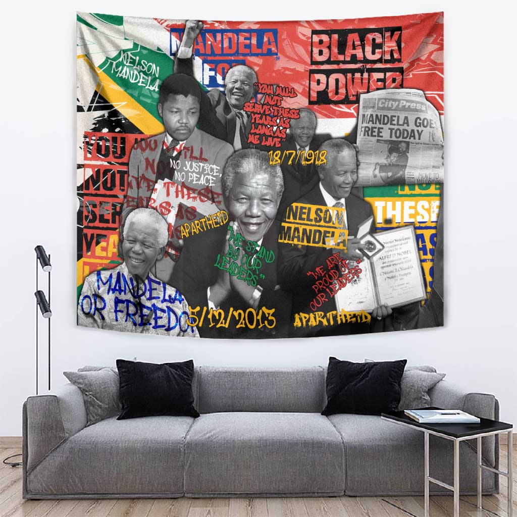 Nelson Mandela Graffiti Tapestry Street Spray Art Recreating The Life Of A Great Man TS04