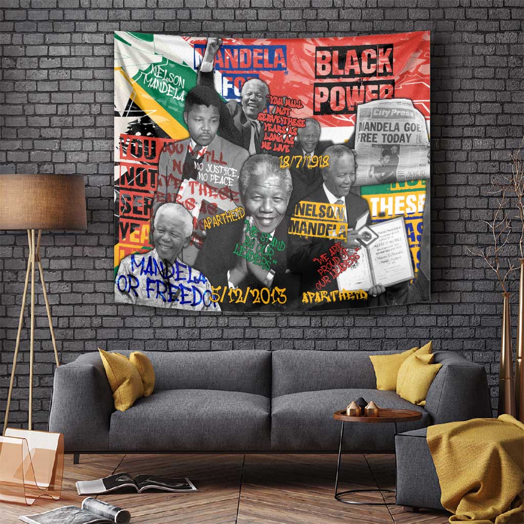 Nelson Mandela Graffiti Tapestry Street Spray Art Recreating The Life Of A Great Man TS04