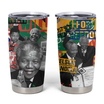 Nelson Mandela Graffiti Tumbler Cup Street Spray Art Recreating The Life Of A Great Man TS04