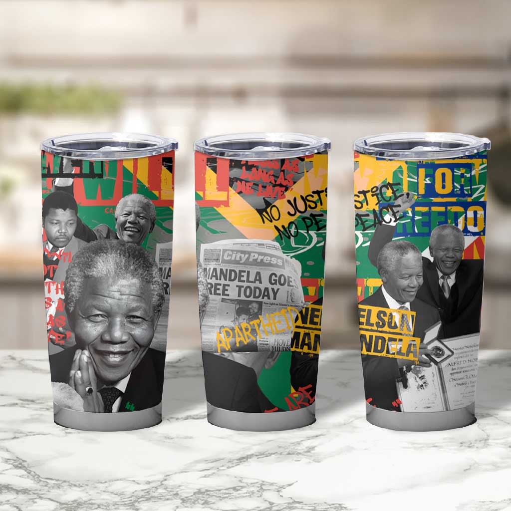Nelson Mandela Graffiti Tumbler Cup Street Spray Art Recreating The Life Of A Great Man TS04