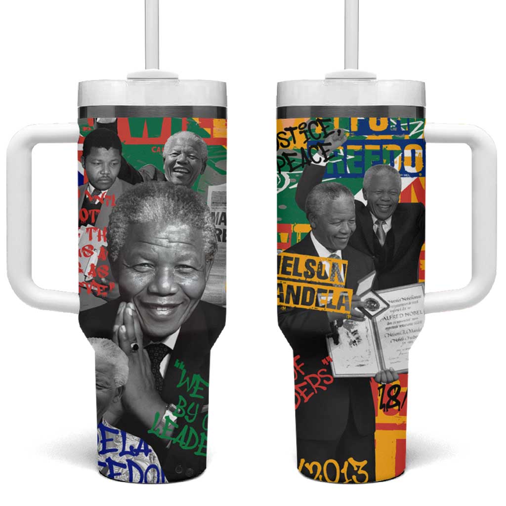 Nelson Mandela Graffiti Tumbler With Handle Street Spray Art Recreating The Life Of A Great Man TS04