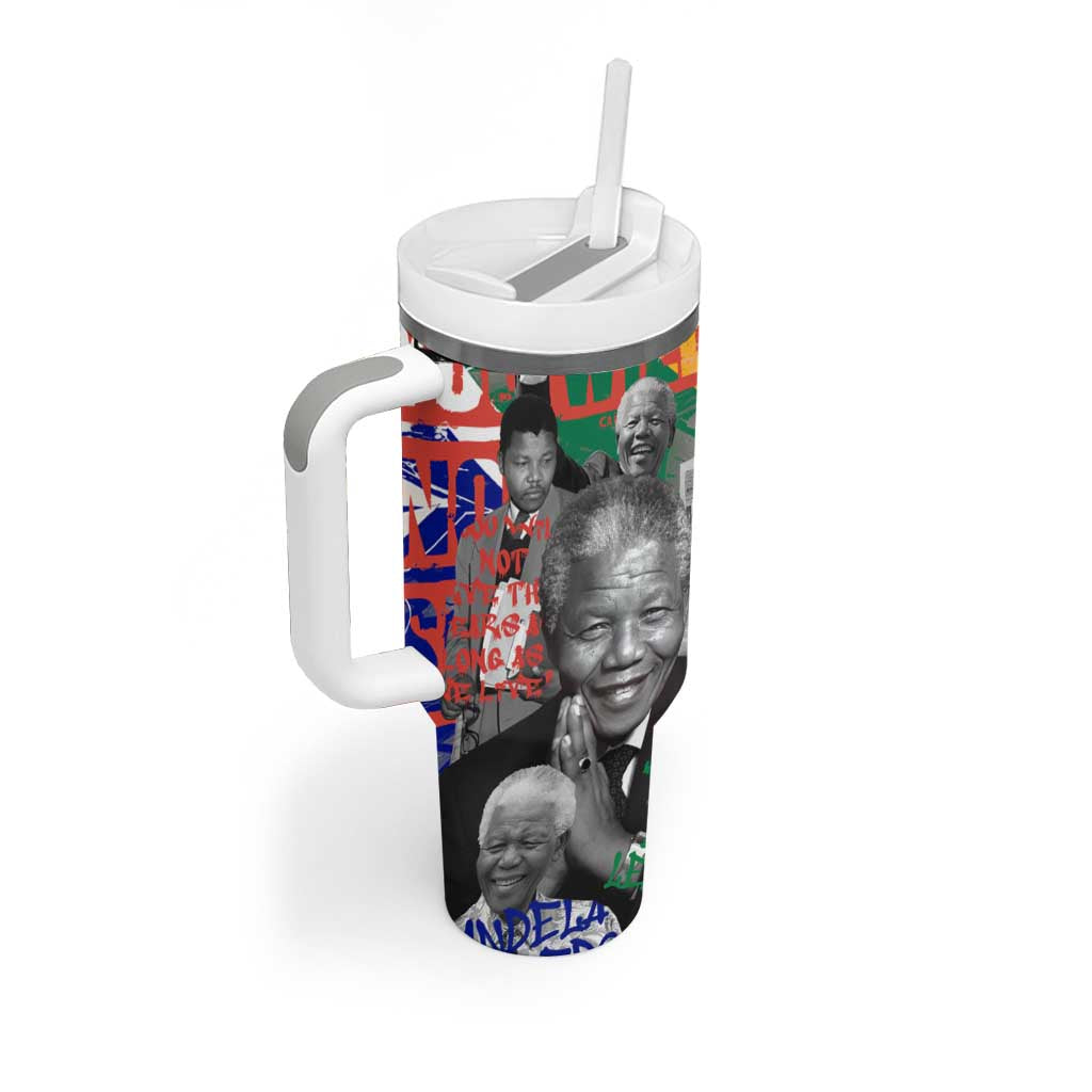 Nelson Mandela Graffiti Tumbler With Handle Street Spray Art Recreating The Life Of A Great Man TS04