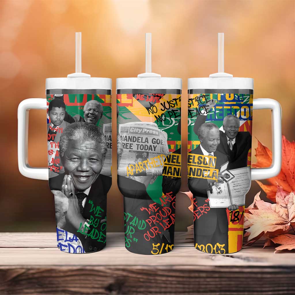 Nelson Mandela Graffiti Tumbler With Handle Street Spray Art Recreating The Life Of A Great Man TS04
