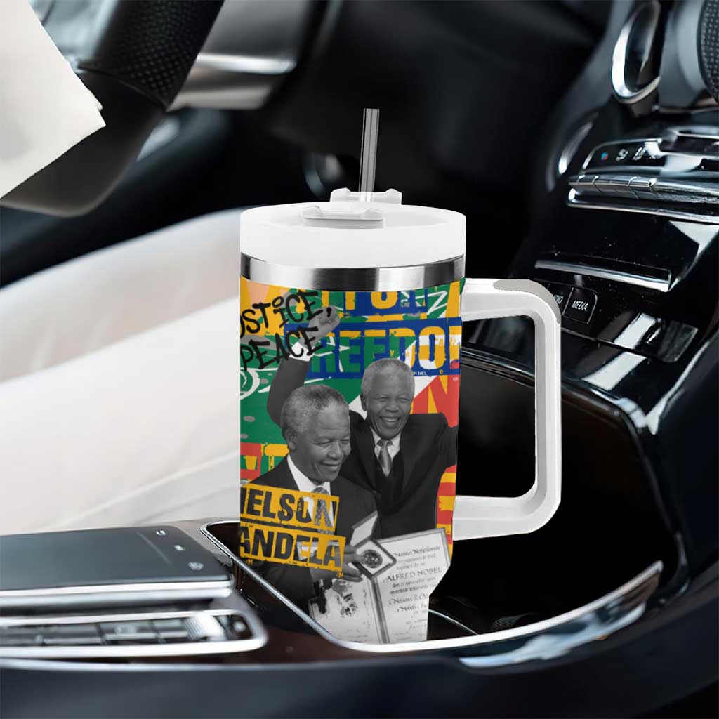 Nelson Mandela Graffiti Tumbler With Handle Street Spray Art Recreating The Life Of A Great Man TS04