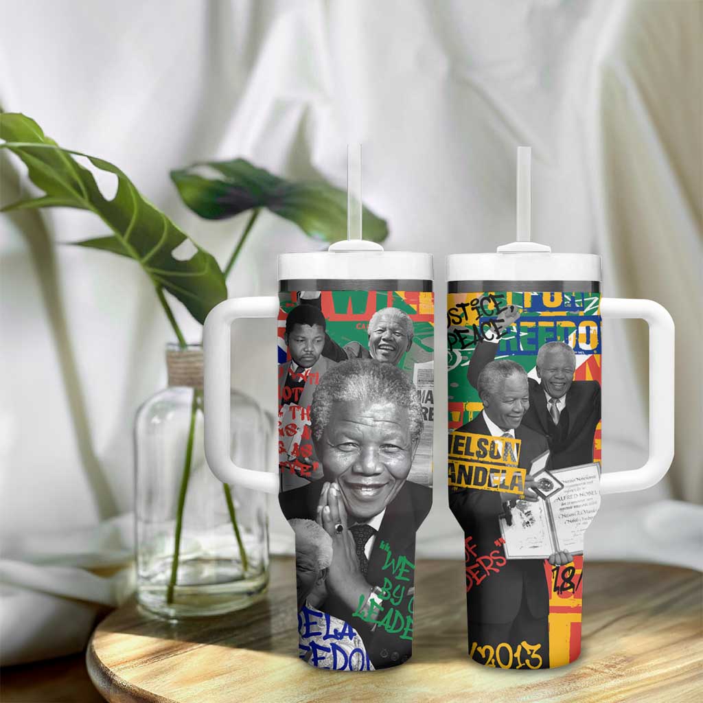 Nelson Mandela Graffiti Tumbler With Handle Street Spray Art Recreating The Life Of A Great Man TS04