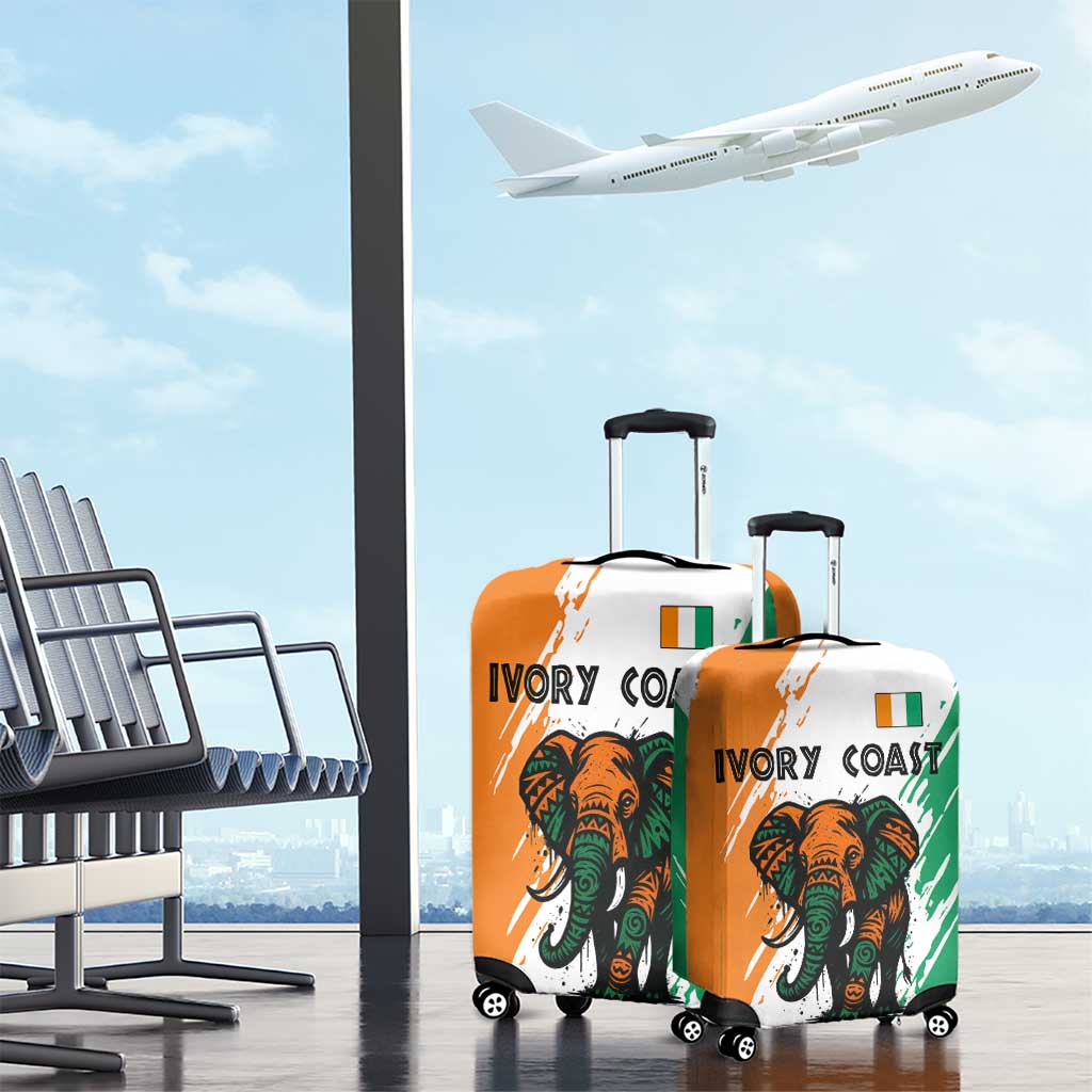 Ivory Coast Luggage Cover with Tribal Elephant and Paint Splash Design TS04