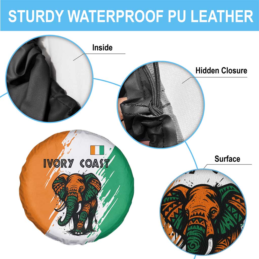 Ivory Coast Spare Tire Cover with Tribal Elephant and Paint Splash Design TS04