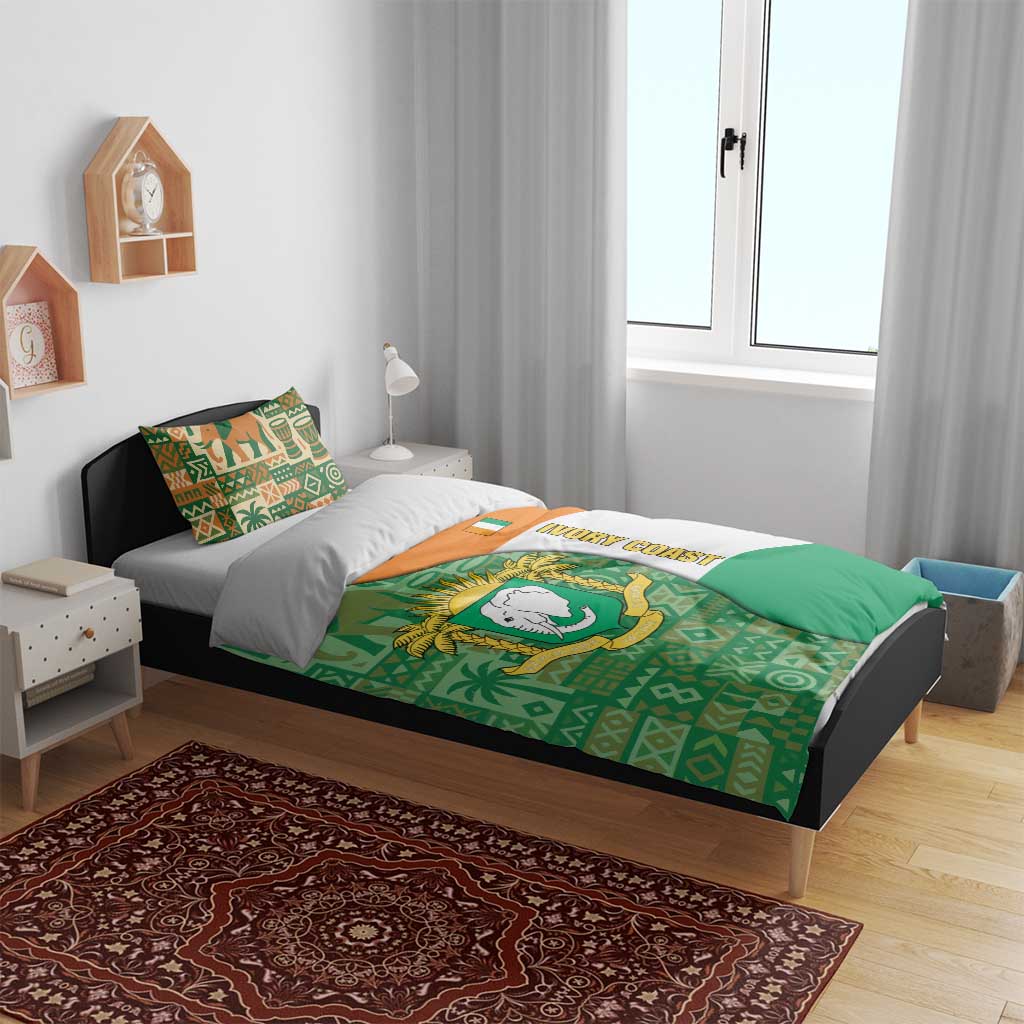 Ivory Coast Bedding Set Elephant Crest and Tribal Pattern TS04
