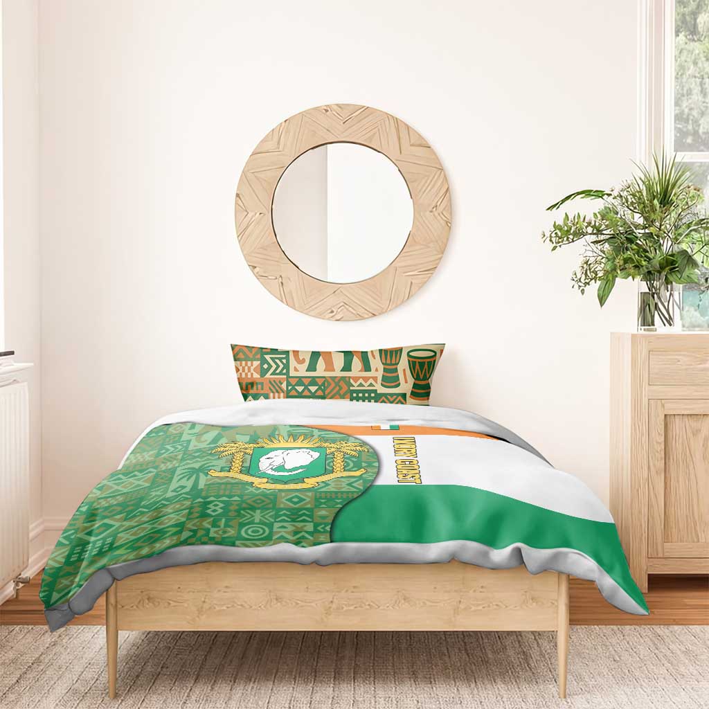 Ivory Coast Bedding Set Elephant Crest and Tribal Pattern TS04