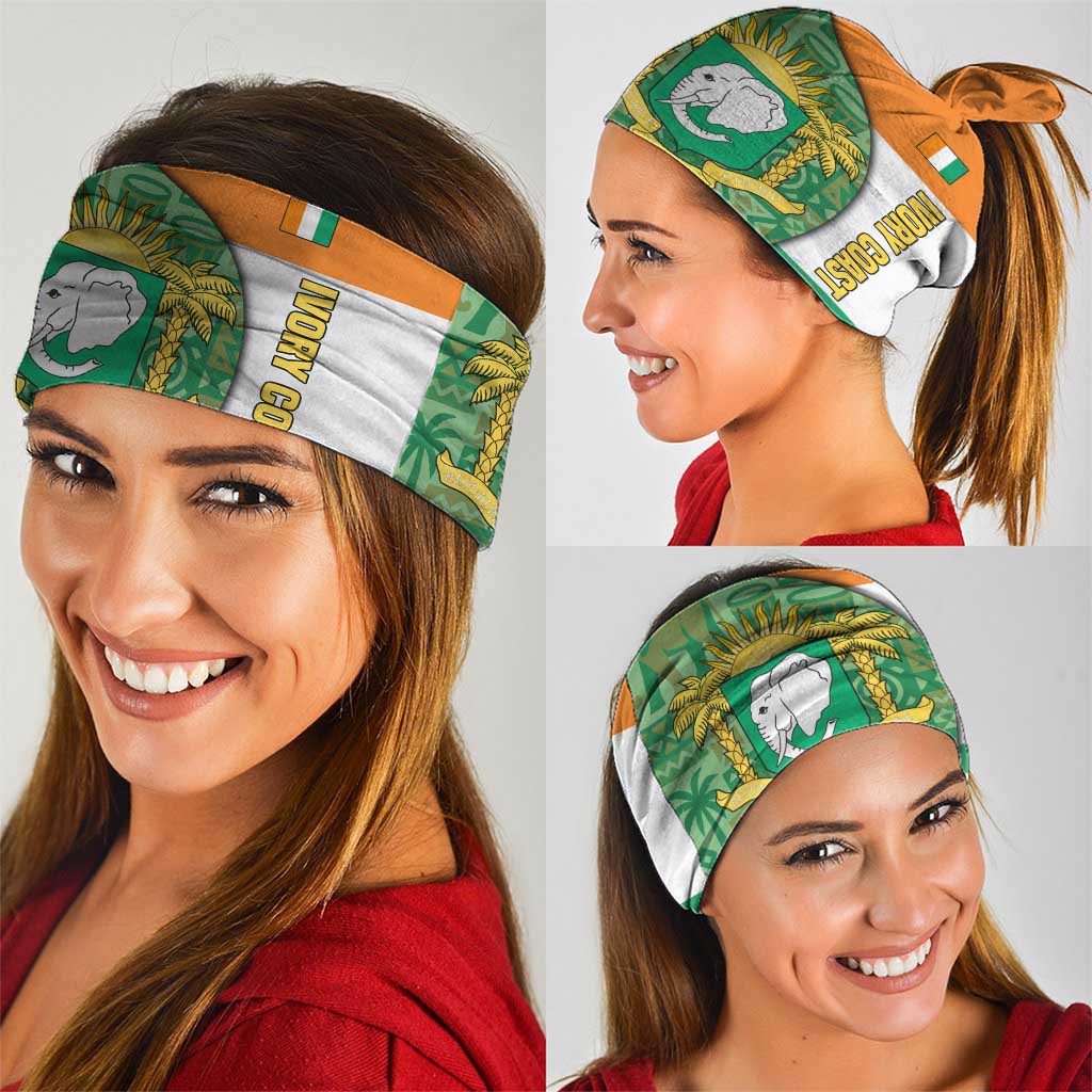 Ivory Coast Neck Gaiter with Elephant Crest and Tribal Pattern Design TS04