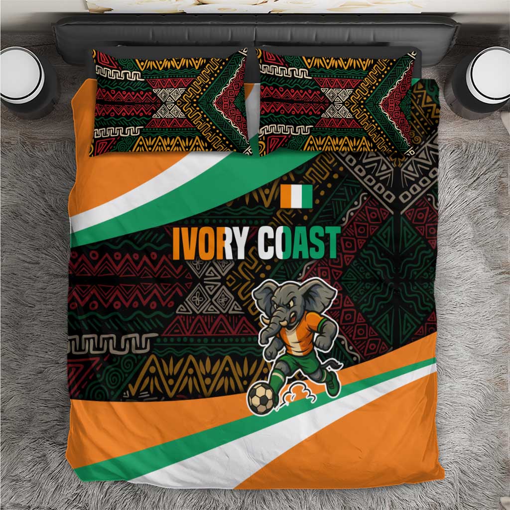 Ivory Coast Elephants Football Bedding Set Soccer with Tribal Pattern TS04