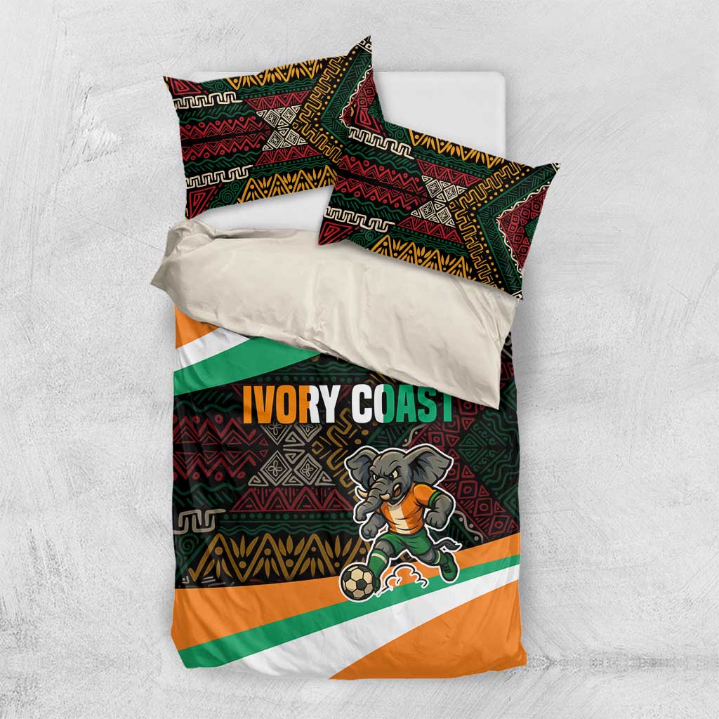 Ivory Coast Elephants Football Bedding Set Soccer with Tribal Pattern TS04