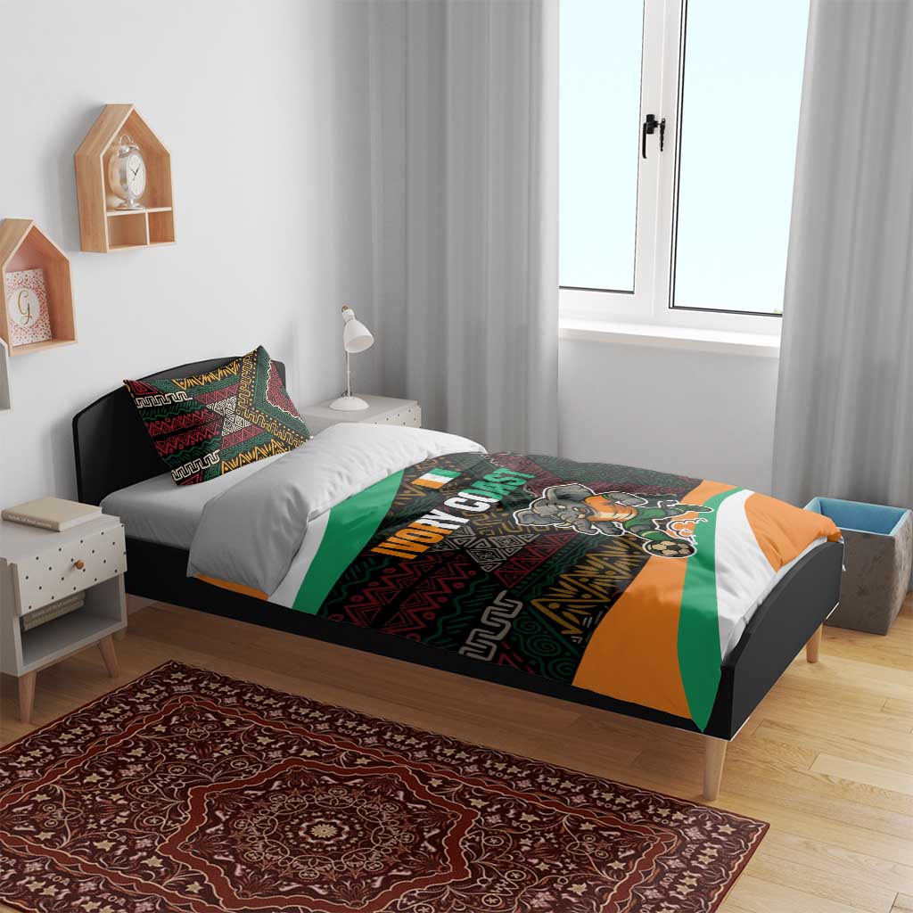 Ivory Coast Elephants Football Bedding Set Soccer with Tribal Pattern TS04