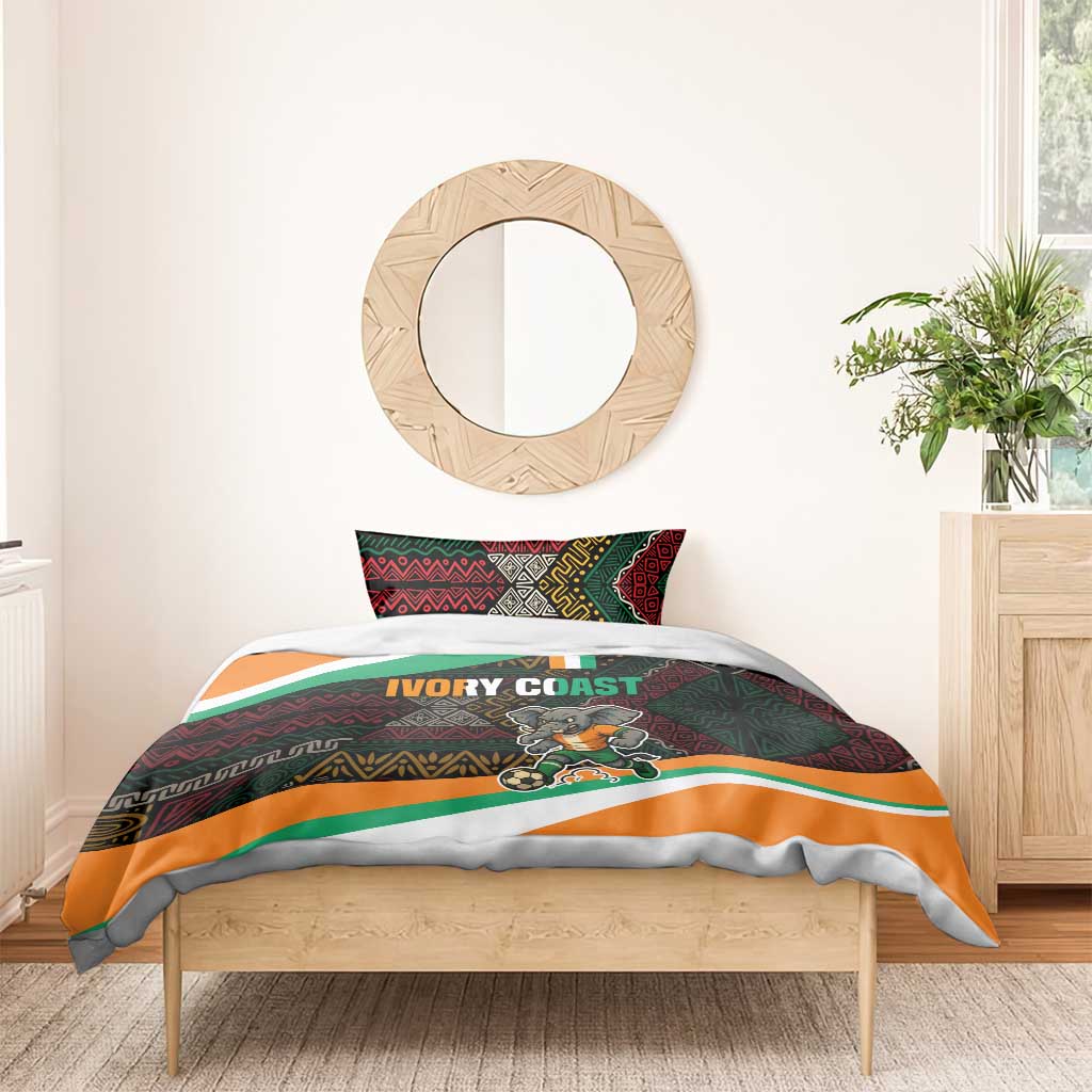 Ivory Coast Elephants Football Bedding Set Soccer with Tribal Pattern TS04