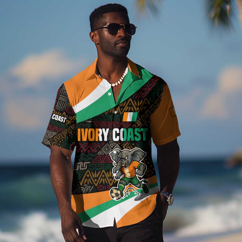 Ivory Coast Elephants Football Hawaiian Shirt Soccer with Tribal Pattern TS04