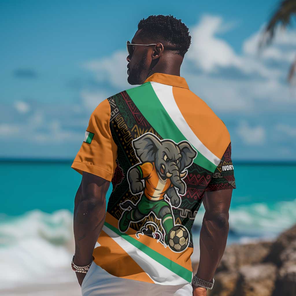 Ivory Coast Elephants Football Hawaiian Shirt Soccer with Tribal Pattern TS04