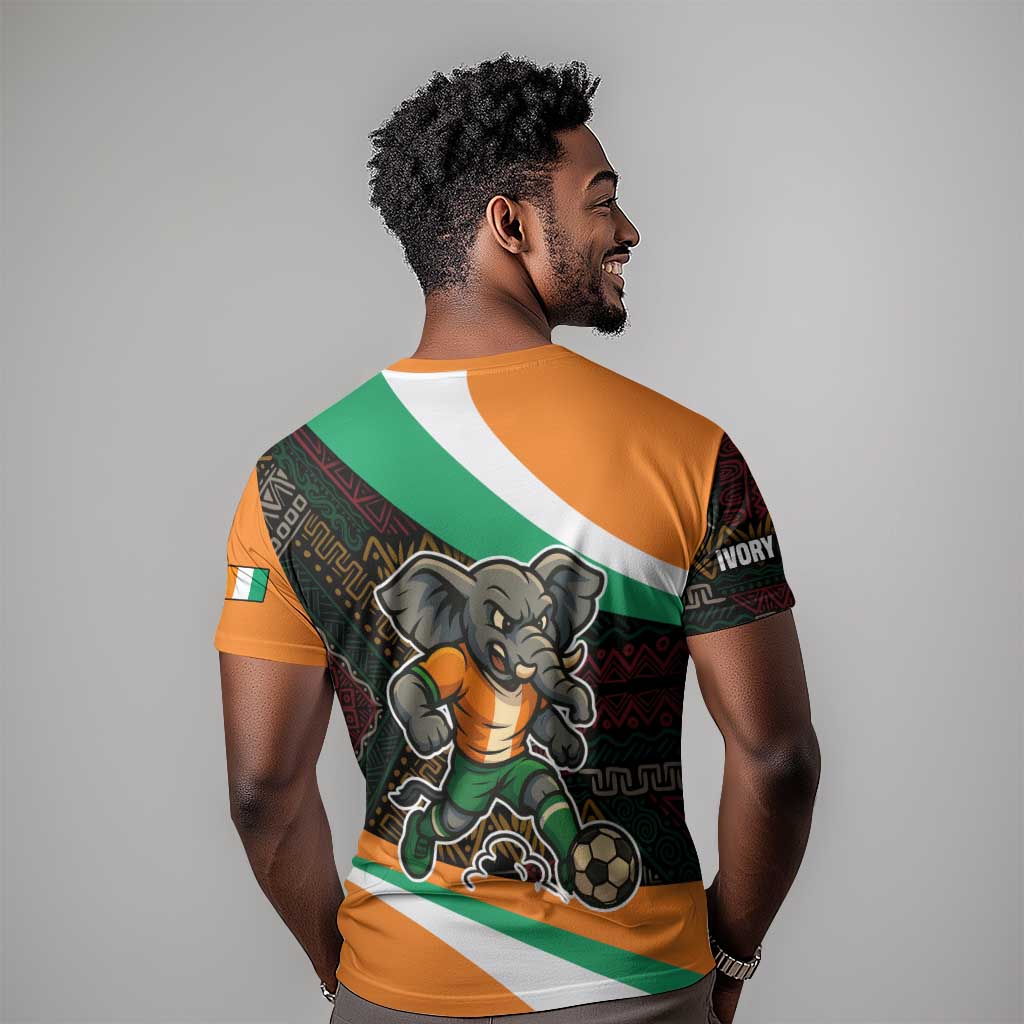 Ivory Coast Elephants Football T shirt Soccer with Tribal Pattern TS04