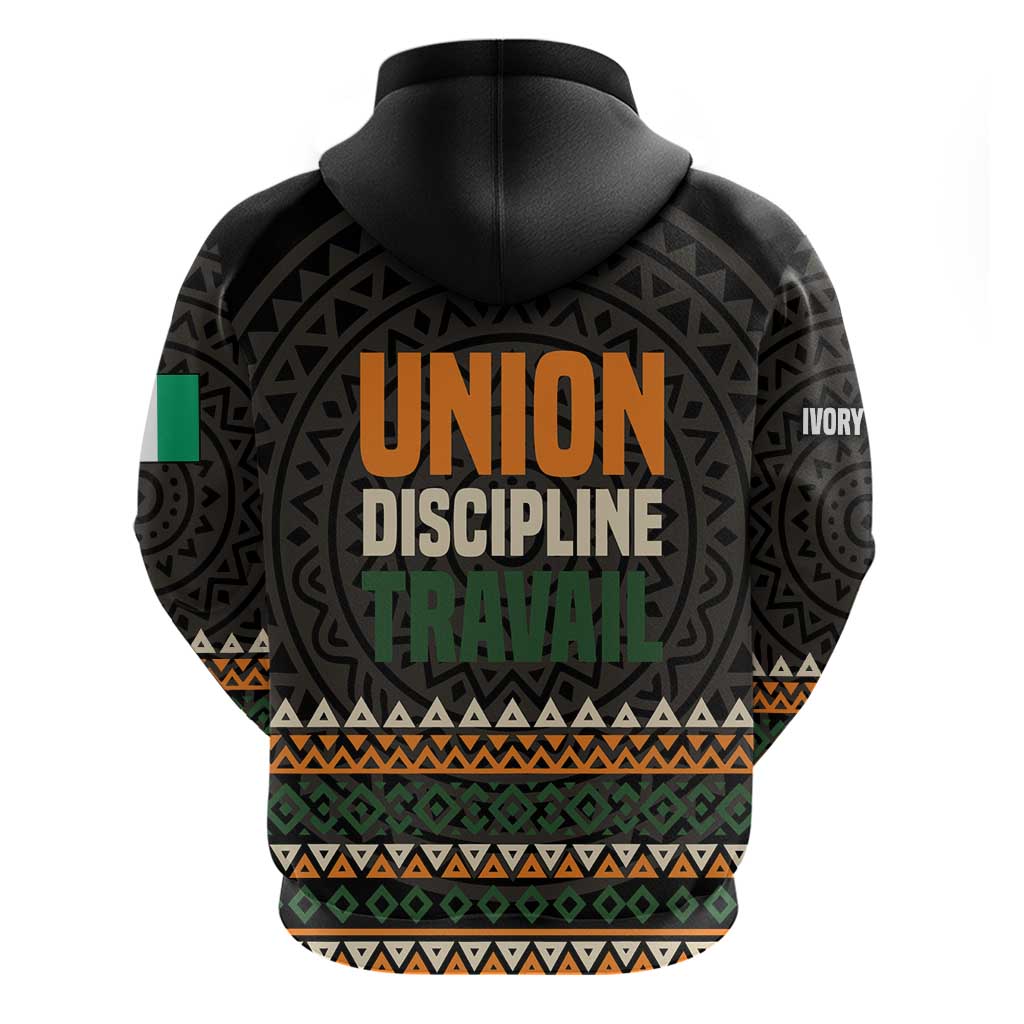 Ivory Coast Hoodie with Ethnic Geometric Pattern and National Motto Design TS04