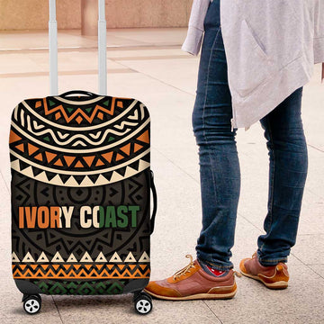 Ivory Coast Luggage Cover with Ethnic Geometric Pattern and National Motto Design TS04
