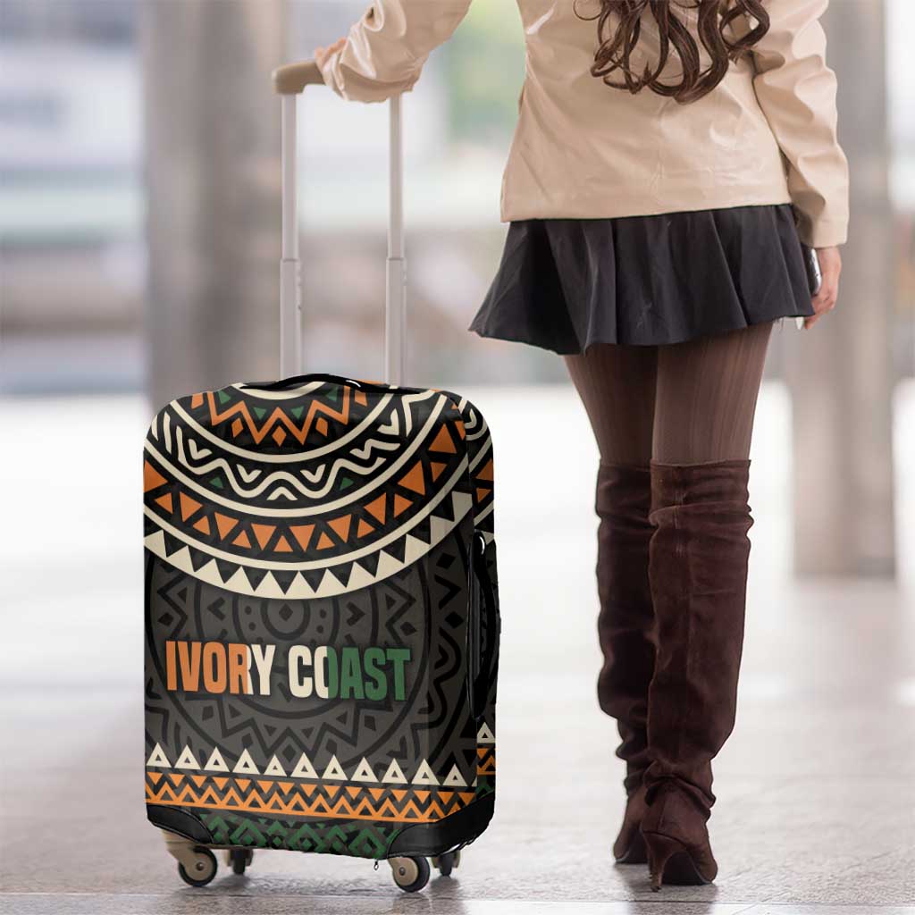Ivory Coast Luggage Cover with Ethnic Geometric Pattern and National Motto Design TS04